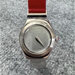 Vintage Swatch Watch "Irony Big Medium Lady, Lady‎ Nabab"  Red Leather Band Read